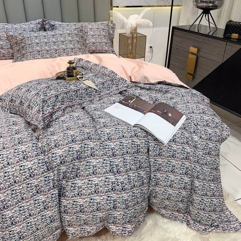 Chanel Chic Grey Tweed Bedding Set - Luxurious Comfort