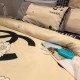 Chanel Inspired Bedding Set - Luxurious Cream with Black Accents