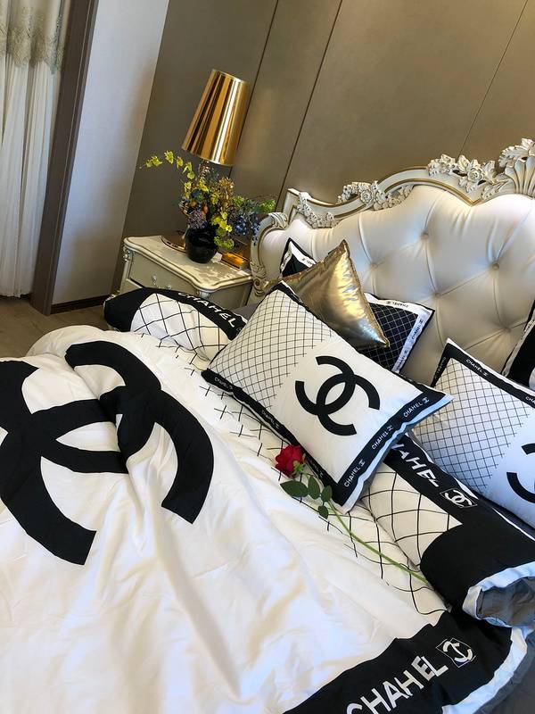 Luxury Bedding with Chanel Logo - Sophisticated Style