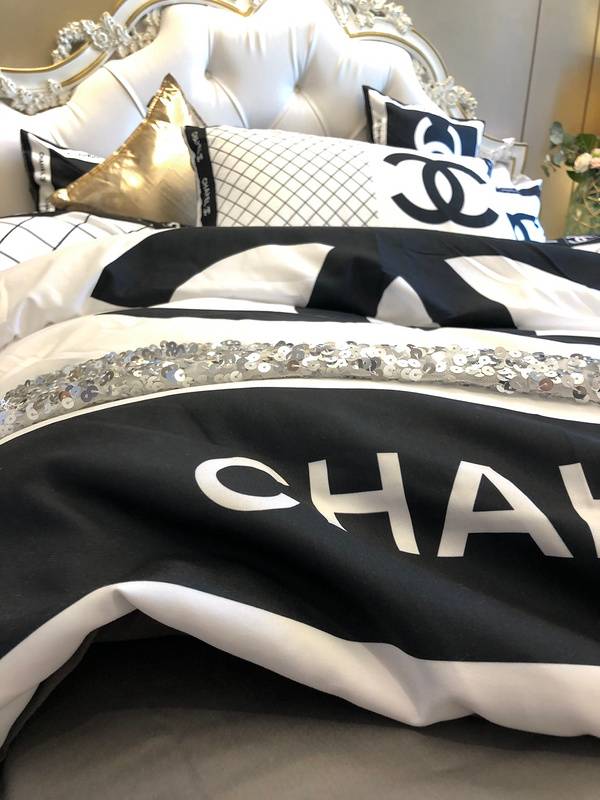 Luxury Bedding with Chanel Logo - Sophisticated Style