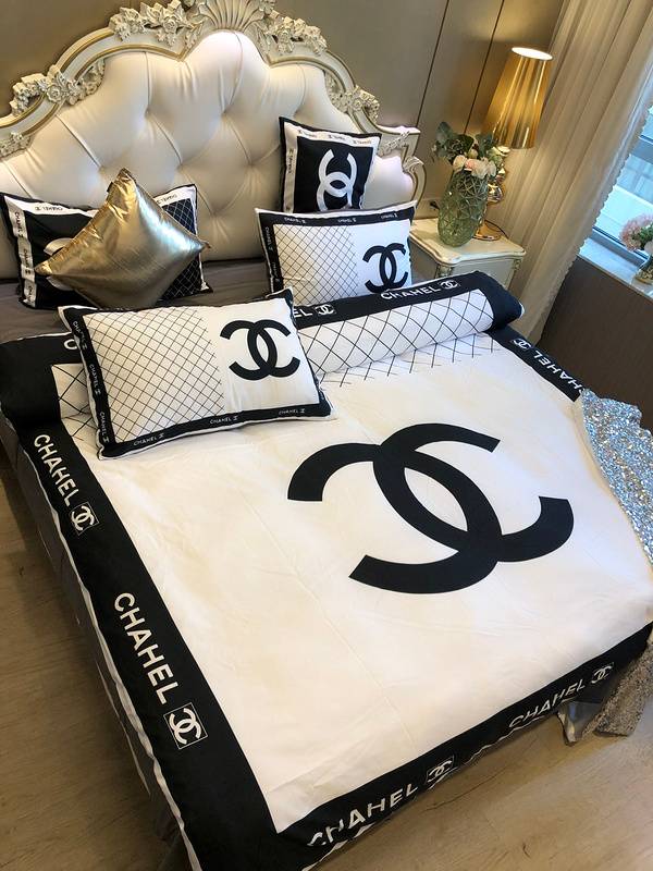 Luxury Bedding with Chanel Logo - Sophisticated Style