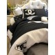 High-End Bedding Set - Chanel-Inspired Black & White