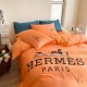 Hermès Inspired Orange Bedding Set - Luxe Comfort