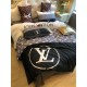 Luxury LV-Inspired Bedding Set - Navy Blue Elegance