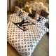 Luxury LV-Inspired Bedding Set - Black & White Elegance