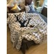 Luxury LV-Inspired Bedding Set - Black & White Elegance