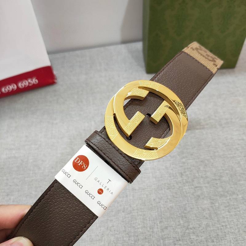 Gucci Belt - Luxury Brown Leather with Gold Buckle