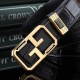 Gucci Black Crocodile Leather Belt with Gold Buckle - Premium Luxury Fashion