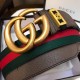 Gucci Striped Web Belt with Gold GG Buckle - Iconic Luxury Fashion