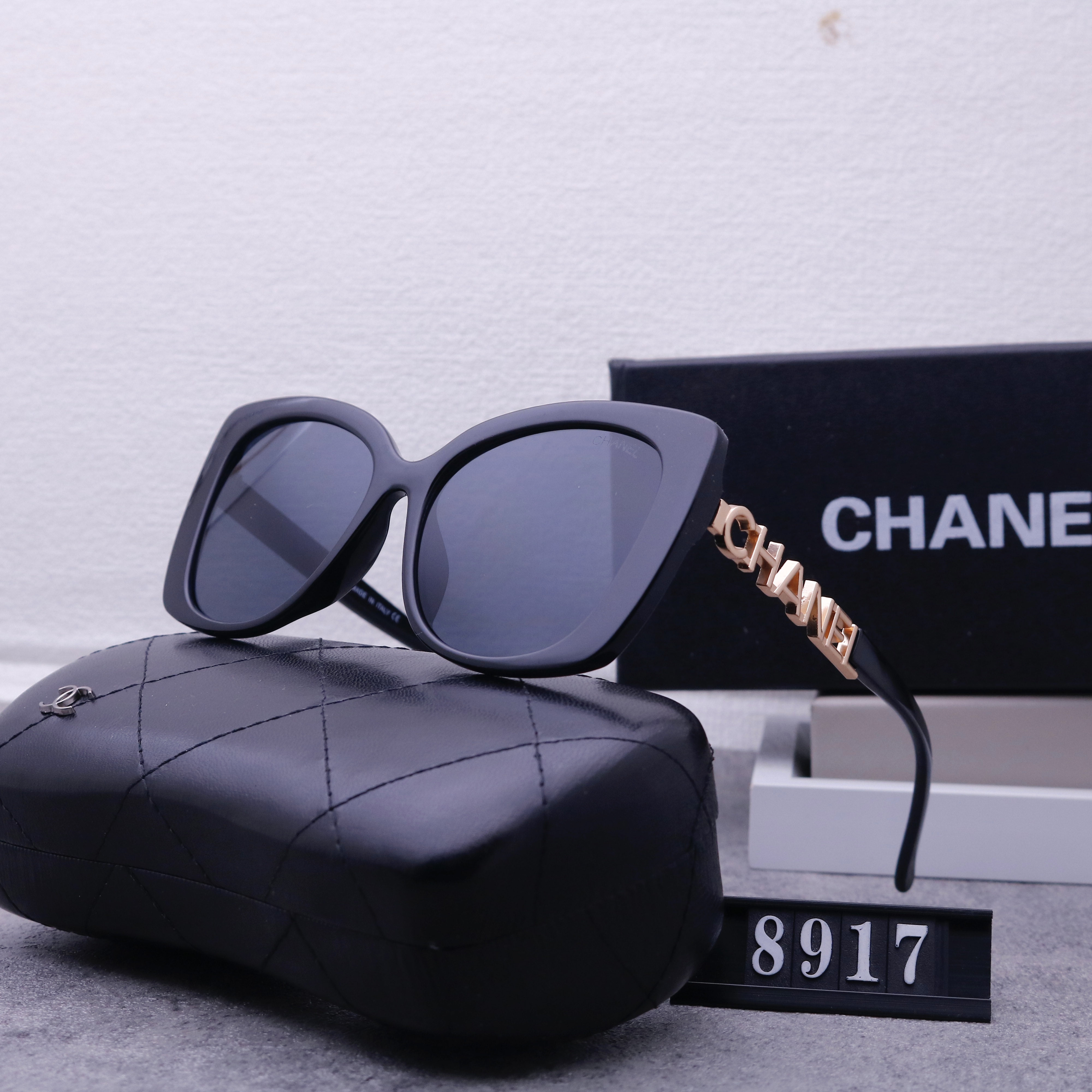 CHANEL Inspired Cat-Eye Sunglasses with Gradient Lens - High Fashion Accessory for Women