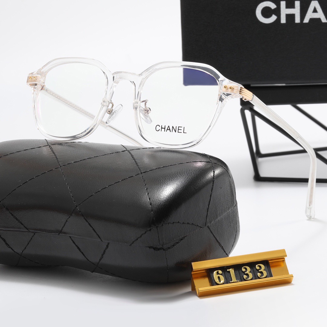 Chanel Transparent Glasses - Chic Clear Frames, Gold Accents, Fashion Forward