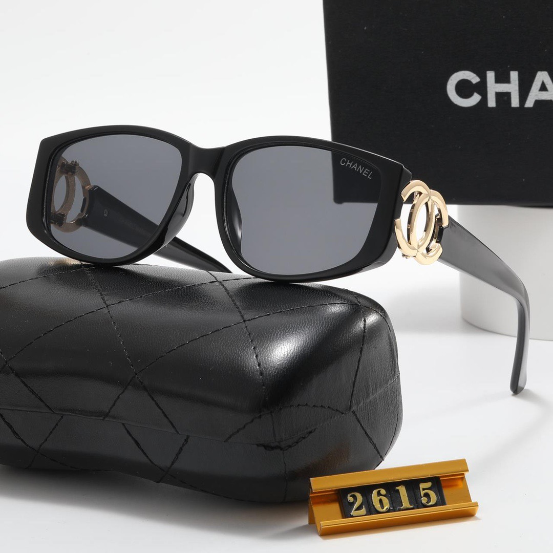 Chanel Black Sunglasses - Classic Style, Gold Logo, UV Protection, Luxury Fashion