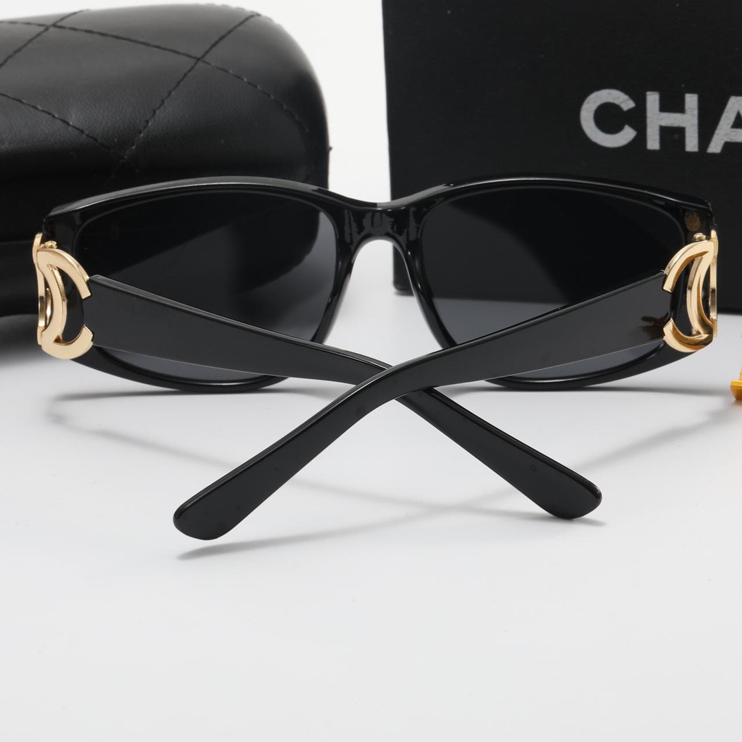 Chanel Black Sunglasses - Classic Style, Gold Logo, UV Protection, Luxury Fashion