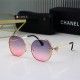 Chanel Round Sunglasses - Pink Gradient Lenses, Gold Frame, UV Protection, Chic Fashion