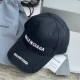 Balenciaga Classic Black Baseball Cap with Brand Logo, Fashion Essential