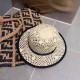 Chanel Straw Hat with Brand Logo, Beach Style