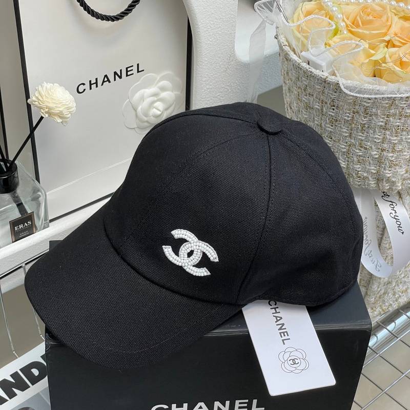 Chanel Black Baseball Cap with Classic Double C Logo, High-End Fashion