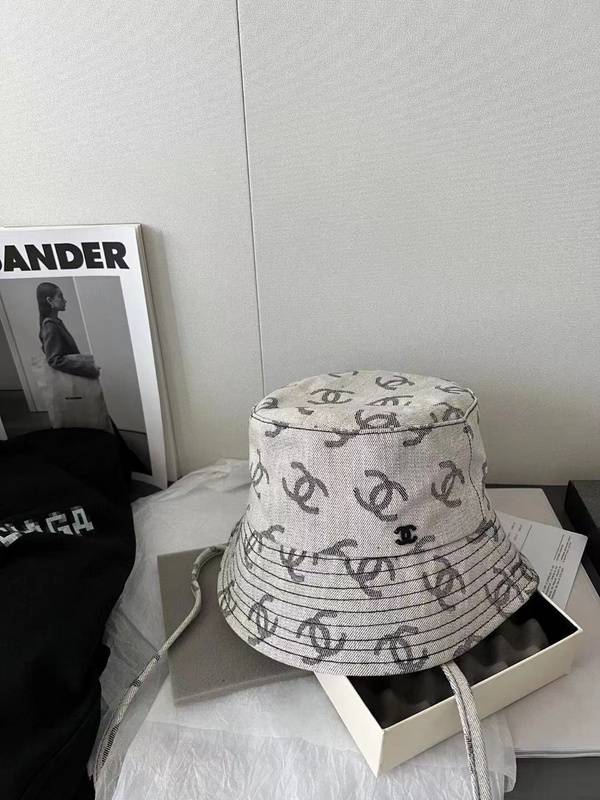 Chanel Bucket Hat with Brand Logo, Street Style