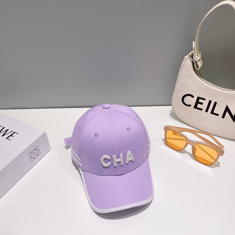 Chanel Purple Baseball Cap with Classic Double C Logo, High-End Fashion