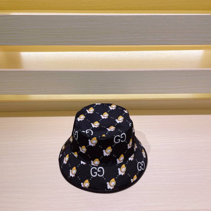 Gucci Brand Logo Black Bucket Hat, Fashion Design, High-End Quality