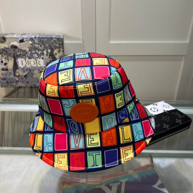 Gucci Colorful Letter Bucket Hat, Brand Logo, High-End Fashion