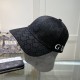 Gucci Black Baseball Cap with Classic Double G Logo, High-End Fashion