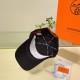 Hermès Paris Black Baseball Cap with Classic H Logo, High-End Fashion