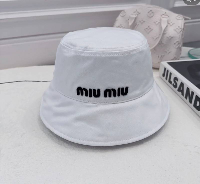 Miu Miu Chic Bucket Hat - Trendy White Fashion Accessory