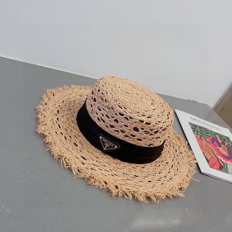 Prada Chic Straw Visor - Summer Fashion Essential