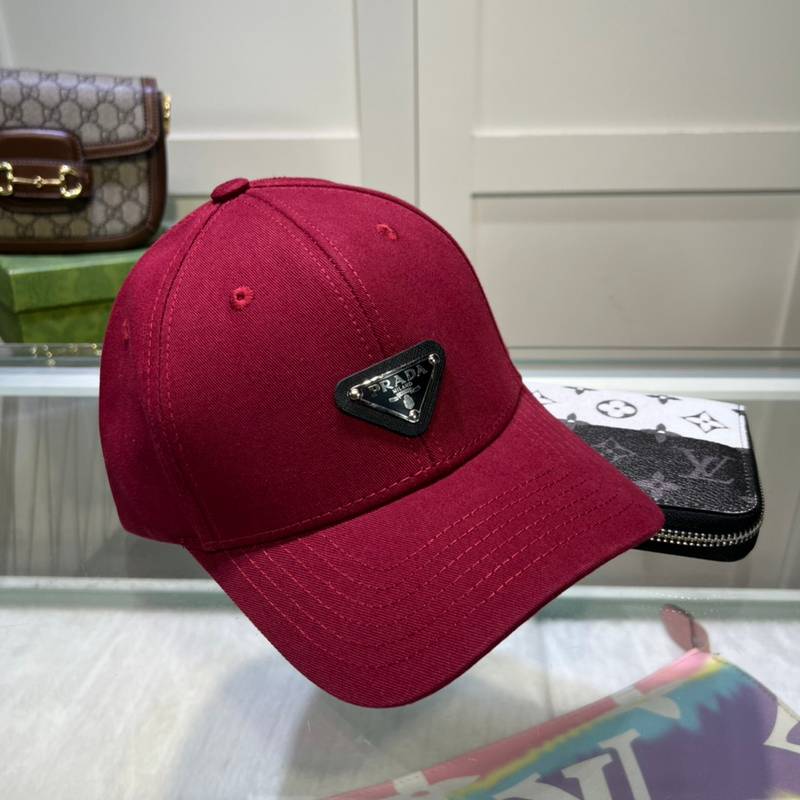 Prada's Trendy Red Cap - Perfect for a Bold Look