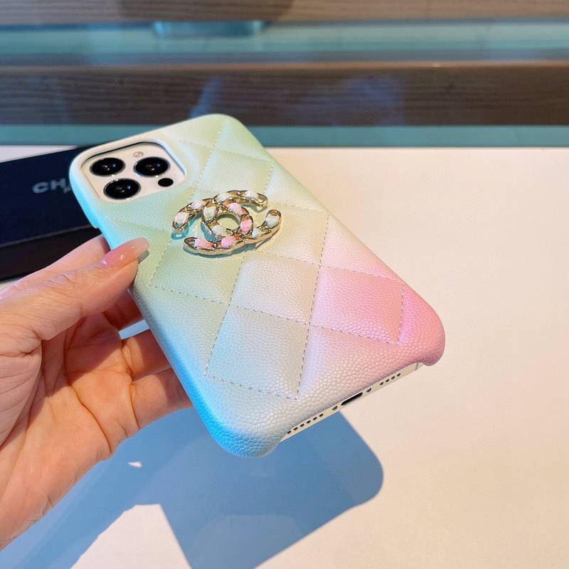 Chanel-Inspired Pastel Phone Case - Quilted Design with CC Logo #ChanelCase