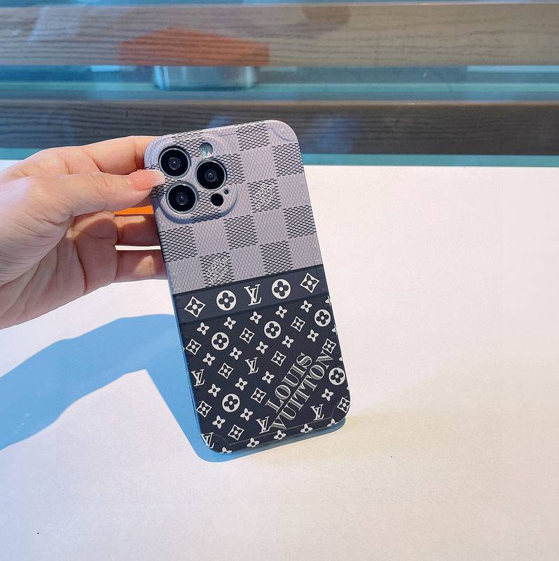 LV-Inspired Checkered Phone Case - Gray & Black for a Stylish Look #LVCheckeredCase