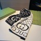 Black & White Luxury Scarf with Bold Logo Design-Gucci