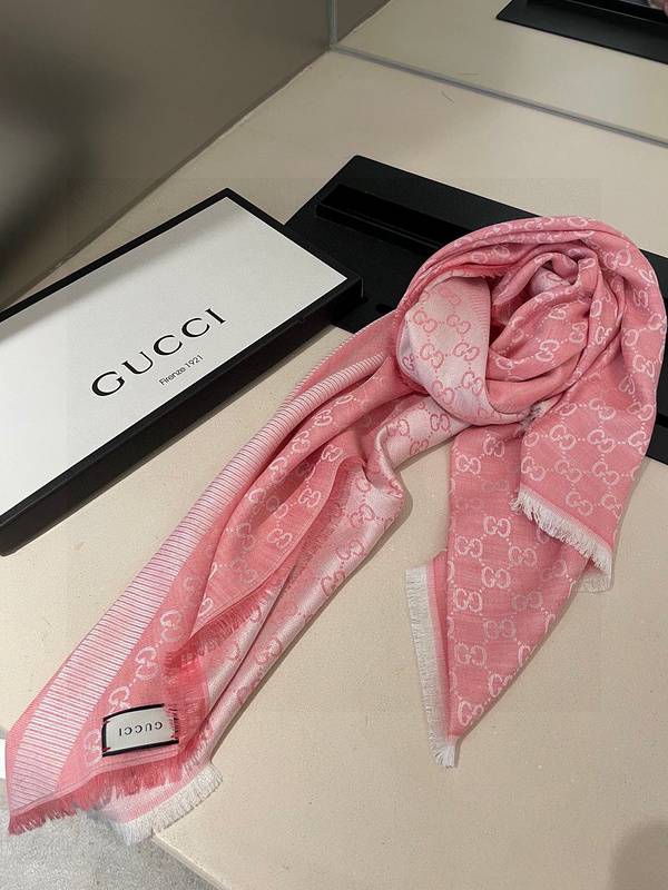 Elegant Light Pink Scarf with Delicate Patterns - Perfect for Any Occasion-Gucci