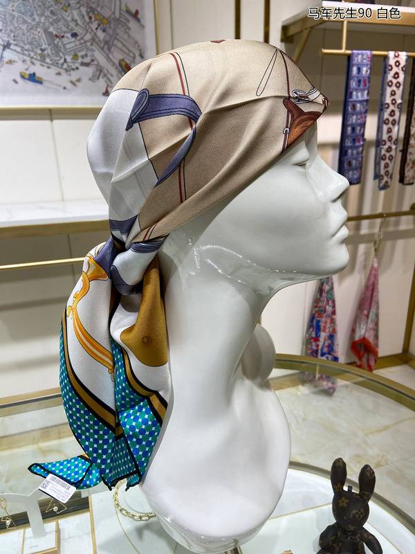 Colorful Silk Scarf with Horse Carriage Print - A Fashion Classic-Hermès