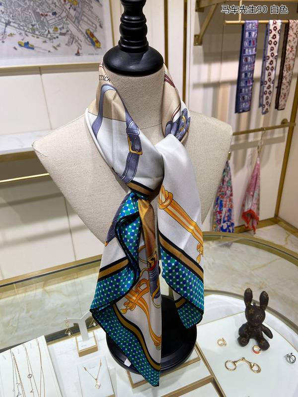 Colorful Silk Scarf with Horse Carriage Print - A Fashion Classic-Hermès