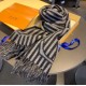 Elegant Brand-Inspired Scarf with Striped Design-LV