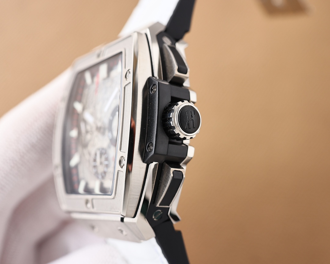 Modern Elegance | Silver Skeleton Watch with White Leather Strap