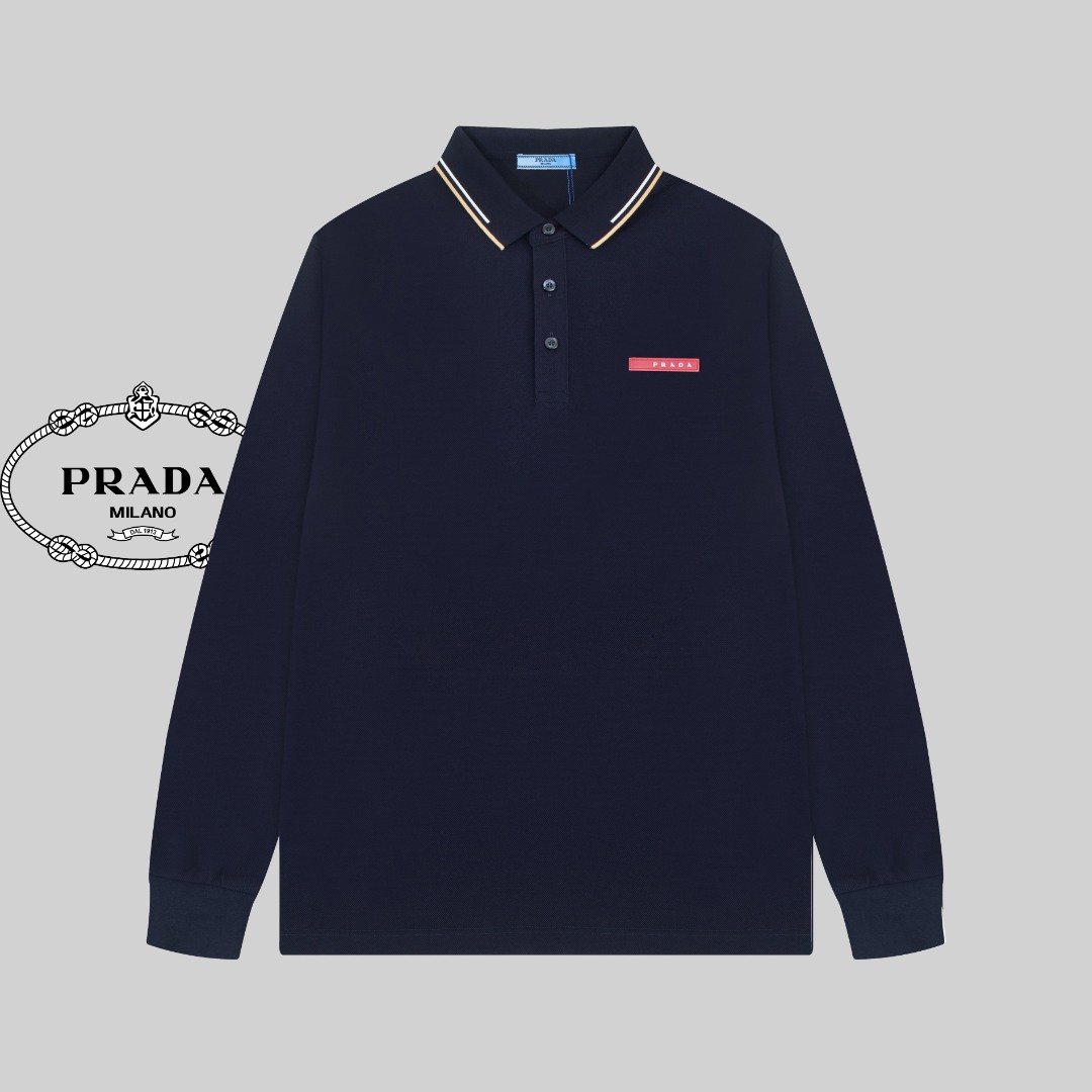 Prada  Men's Polo Shirt -  Breathable Pique Cotton  - #PradaPolo