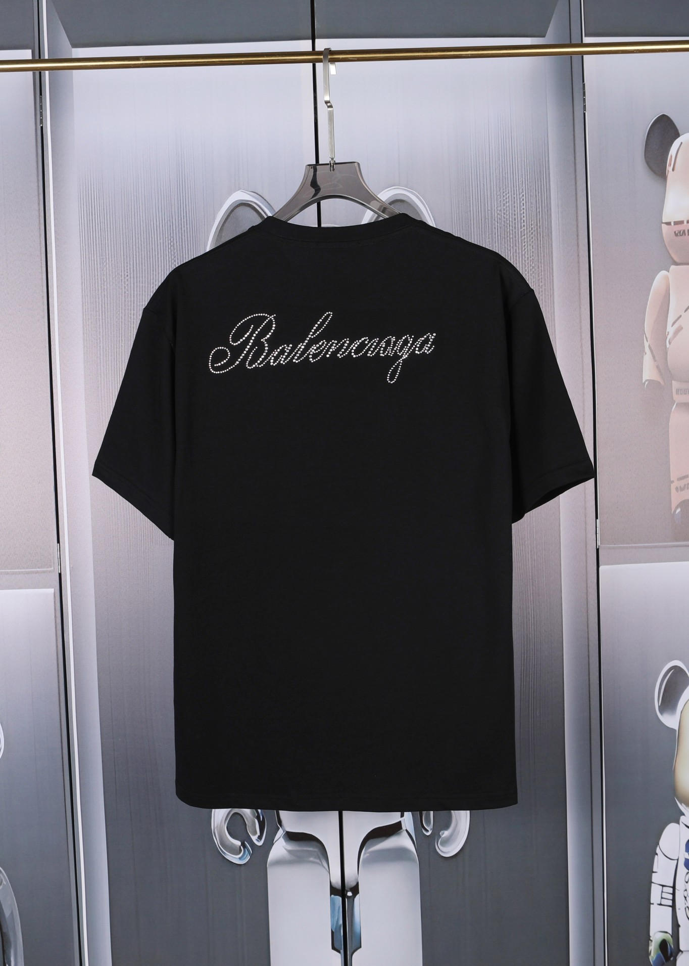 2024SS Spring/Summer High-Quality Rhinestone-Embellished Short Sleeves - Balenciaga Inspired - Premium Cotton - Unisex - #RhinestoneFashion