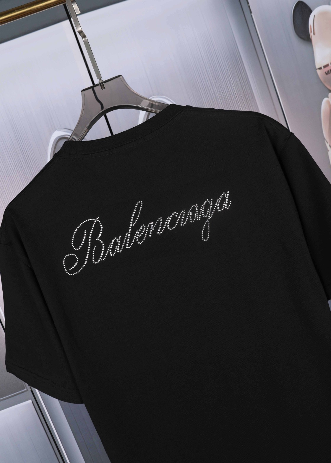 2024SS Spring/Summer High-Quality Rhinestone-Embellished Short Sleeves - Balenciaga Inspired - Premium Cotton - Unisex - #RhinestoneFashion