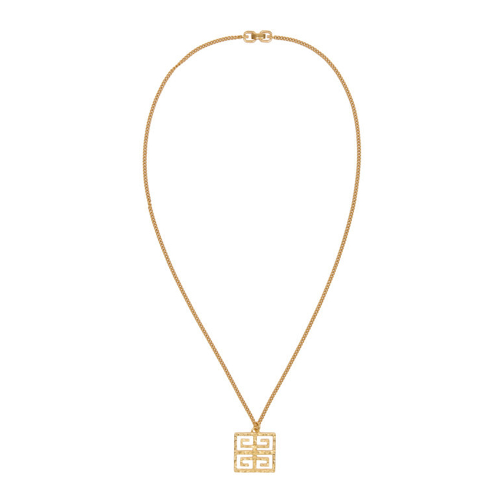 Chic Givenchy-Style Jewelry - Gold Necklace with Logo Tag