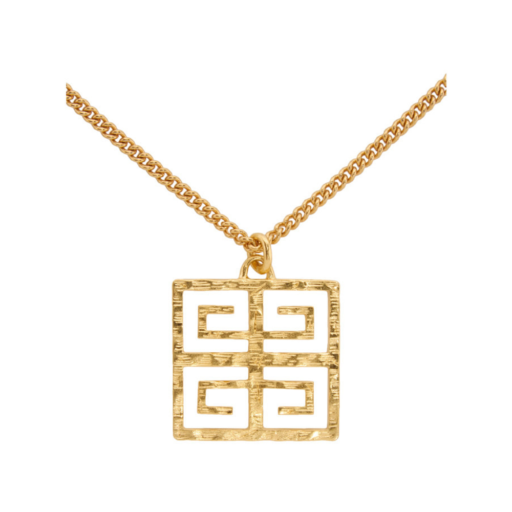 Chic Givenchy-Style Jewelry - Gold Necklace with Logo Tag