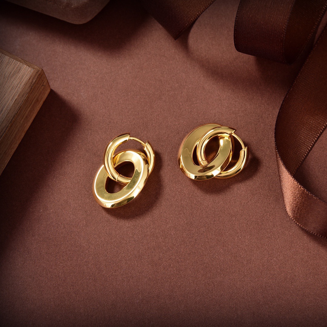 Givenchy Gold Elegance: Interlocking Hoop Earrings