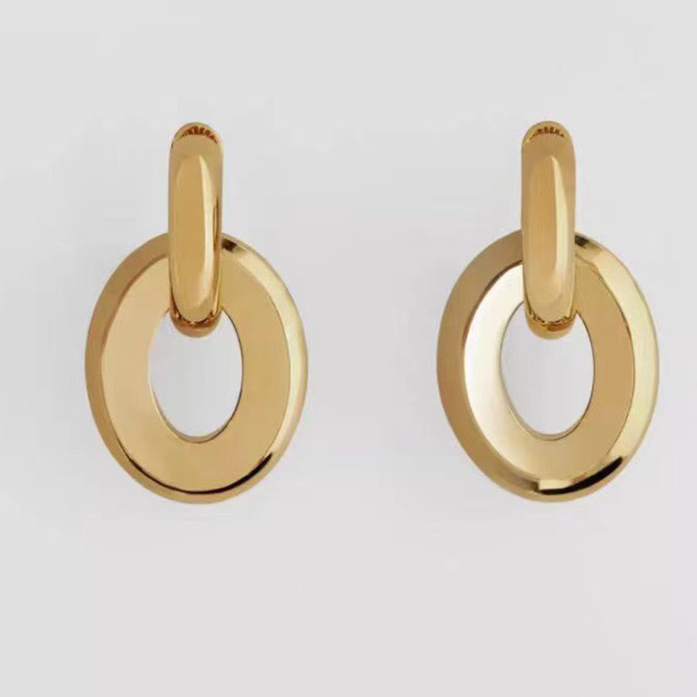 Givenchy Gold Elegance: Interlocking Hoop Earrings