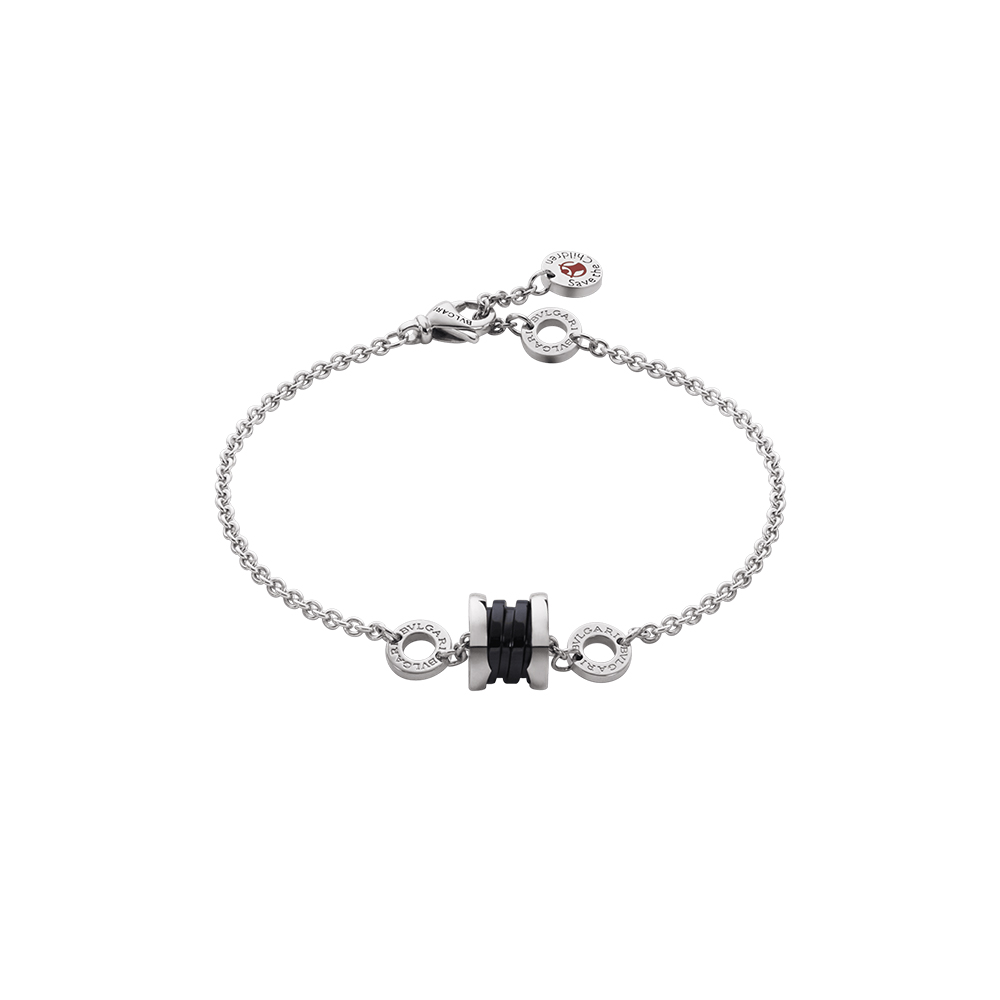 BvlgariInspiredBracelet - Silver and Black, Luxury Fashion Accessory