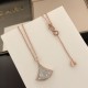 BvlgariInspiredNecklace - Rose Gold Fan Pendant, Timeless Elegance