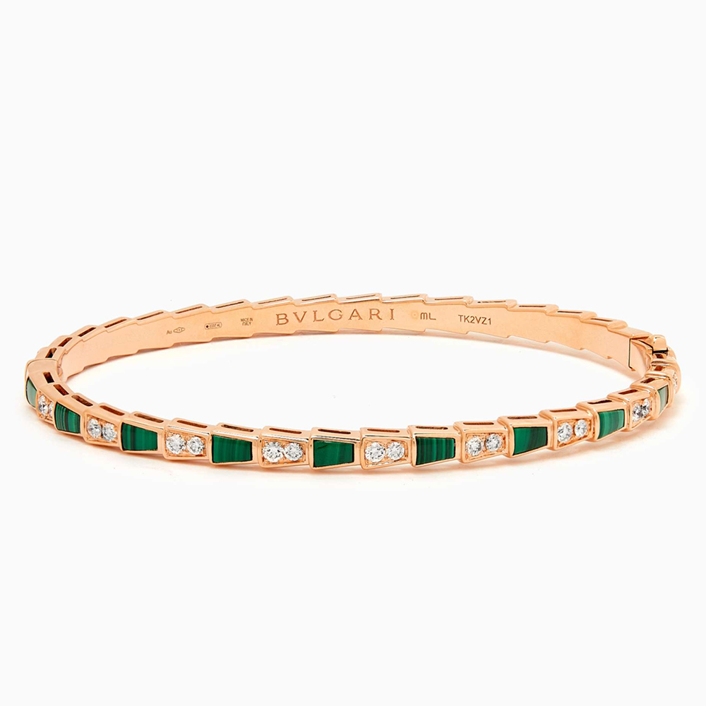 BvlgariInspiredBracelet - Rose Gold with Emeralds and Diamonds