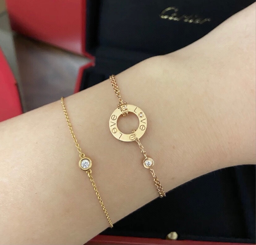 Cartier Love Collection - Gold Bracelet with Engraved Charm