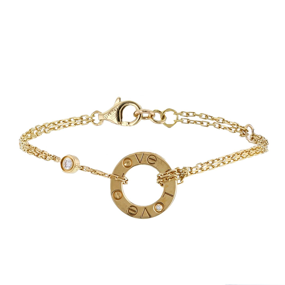 Cartier Love Collection - Gold Bracelet with Engraved Charm